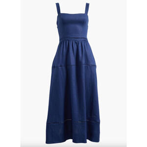 Reformation Navy Blue Square-Neck Maxi Dress